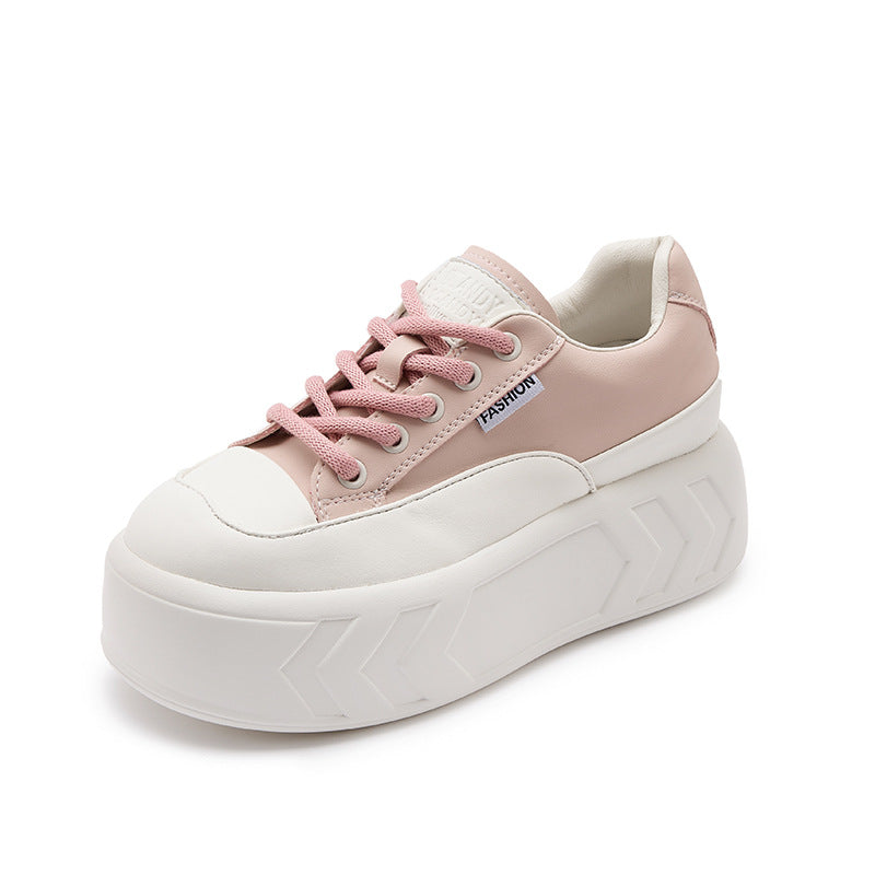 Women's White For Dad Versatile Hidden Platform Sneakers