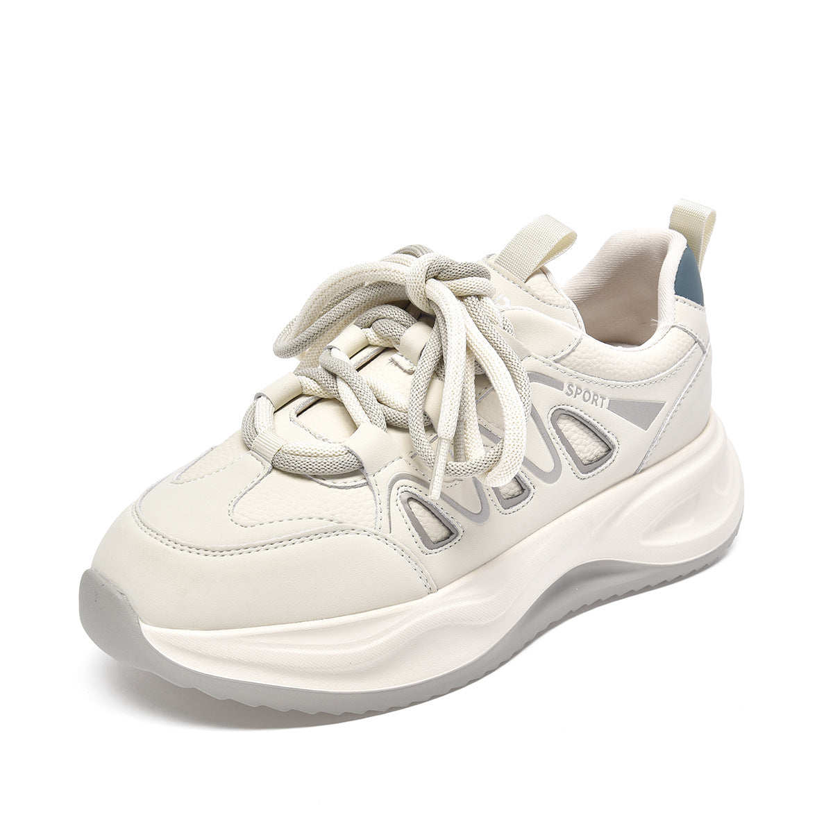 Women's Travel Korean White Platform Dad Color Sneakers