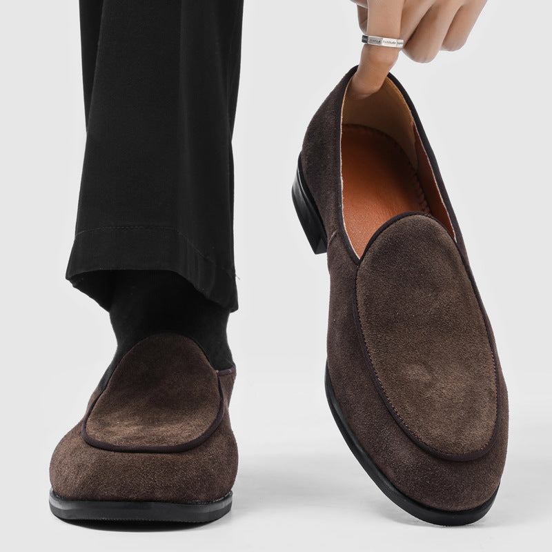 Men's French Style British Old Money Fashion Shallow Mouth Men's Business Leather Shoes