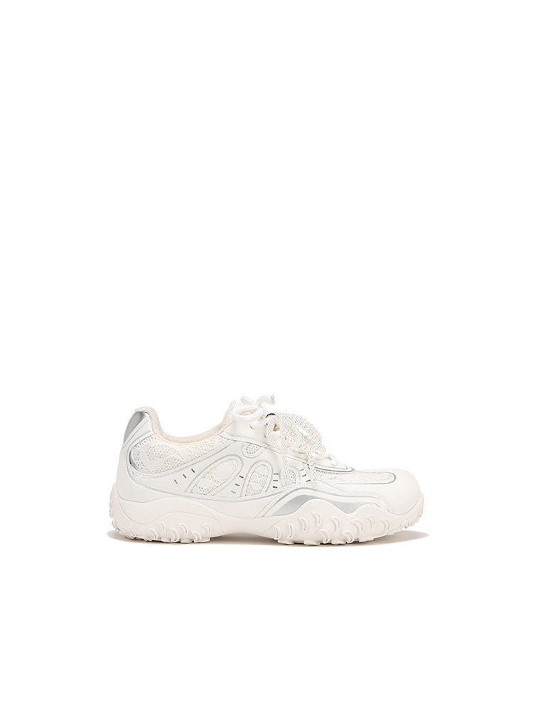 Women's Platform Pearl Retro Daddy Height Increasing Sneakers