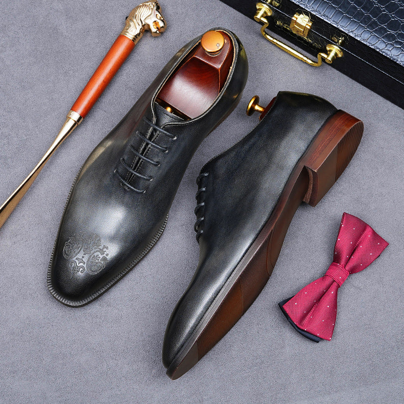 Men's Business Formal Wear Genuine Cow Handmade Leather Shoes
