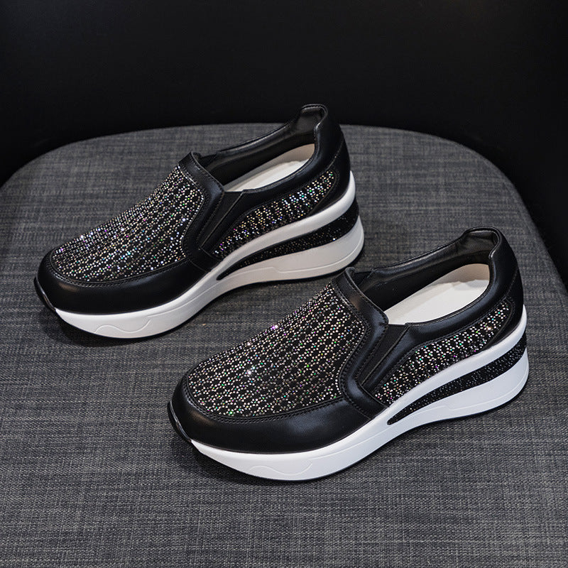 Rhinestone Wedge Female Platform Pumps Lightweight Casual Shoes