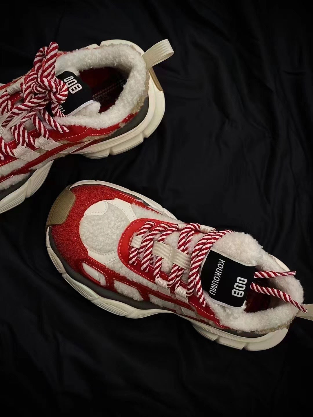 Women's Retro Contrast Color Lace Up Daddy Women's Shoes