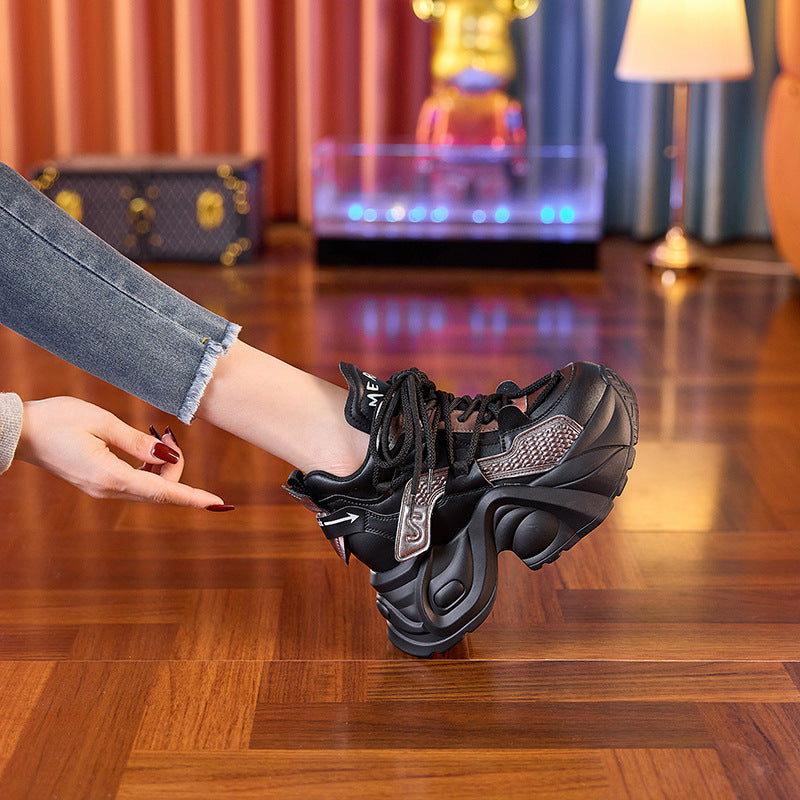 Women's Genuine Elevator Dad Thick Bottom Wild Sneakers