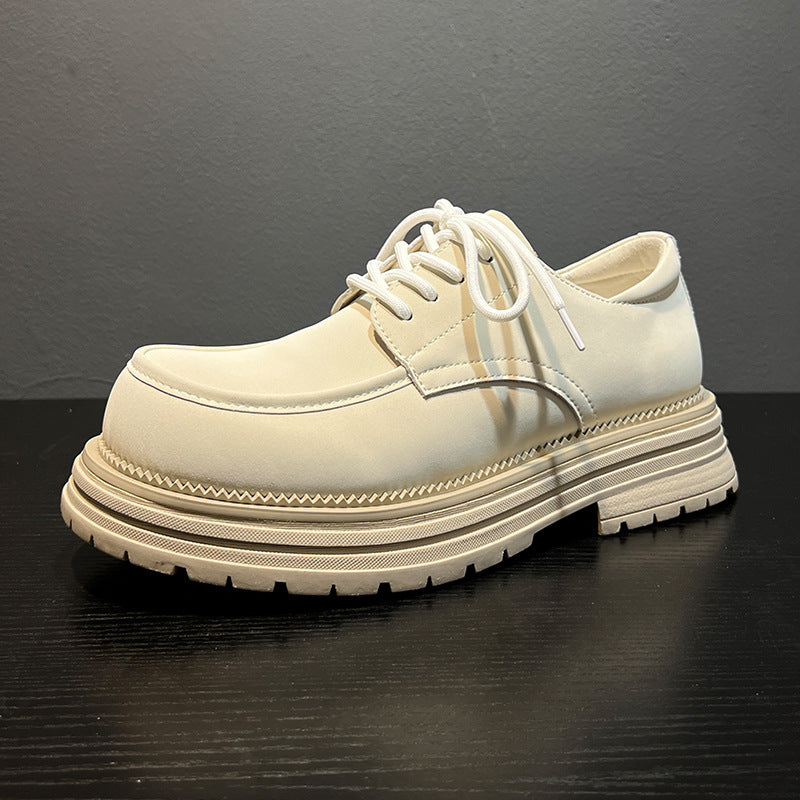 Men's White British Style Tooling Pumps Loafers