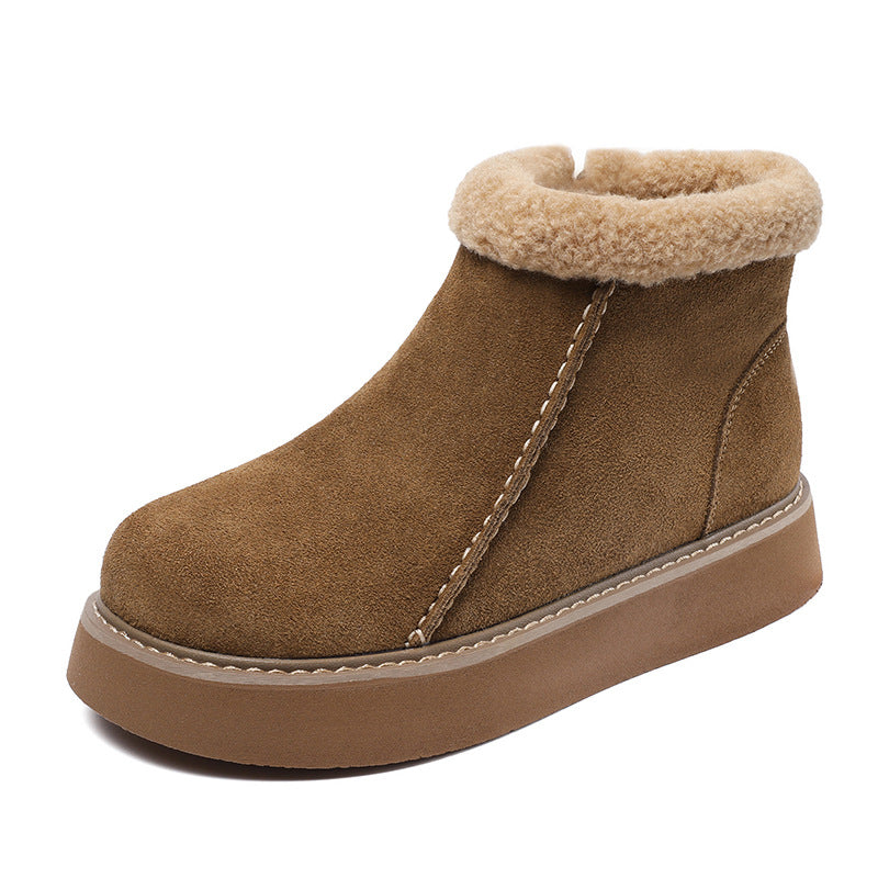 Women's Matte Winter Berber Fleece-lined Cotton Warm Snow Boots