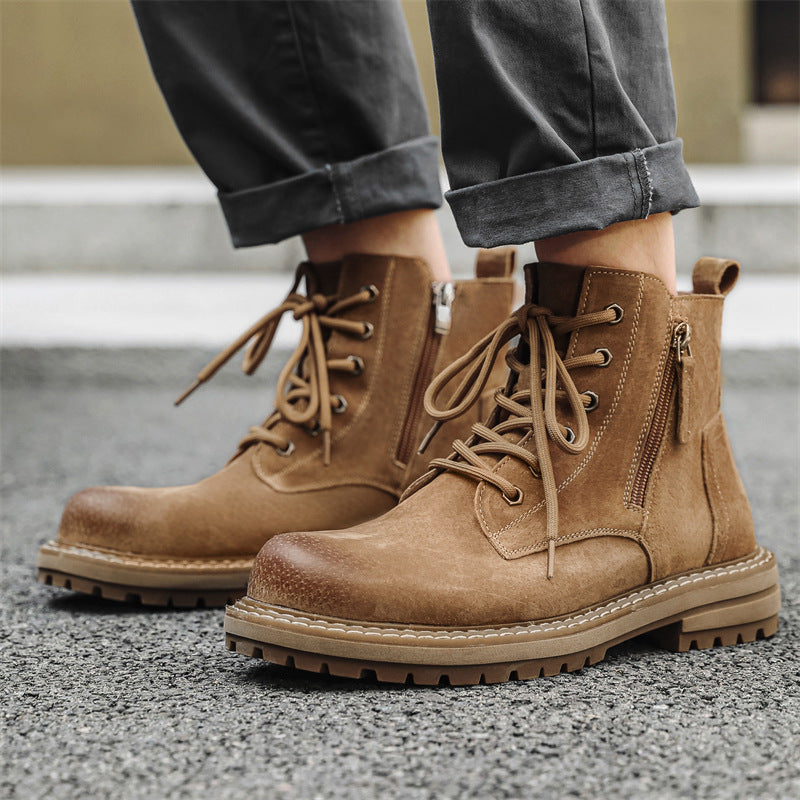 Men's Martin British Style Side Zipper Tooling Boots