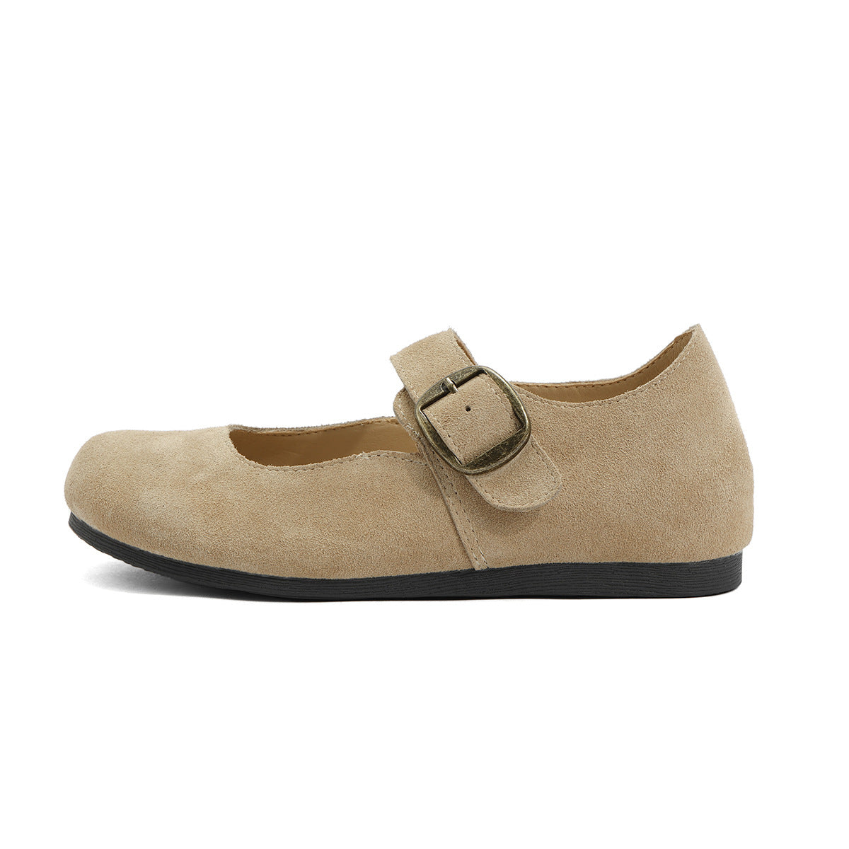 Women's Cow Suede Mary Jane Autumn Big Head Casual Shoes