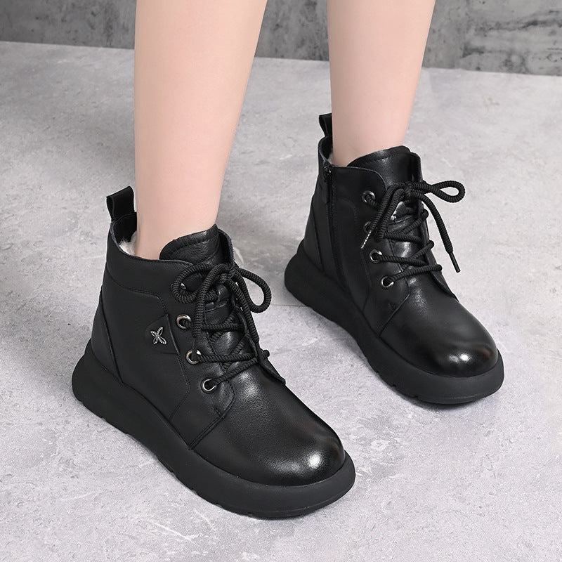 Women's Mother's Cotton Fur Integrated Soft Bottom Ankle Winter Warm Snow Boots