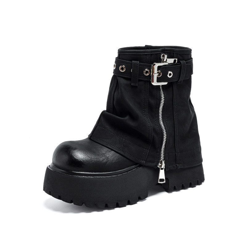 Women's Muffin Thick Bottom Increased For Autumn Small Pants Slimming Sweet Boots