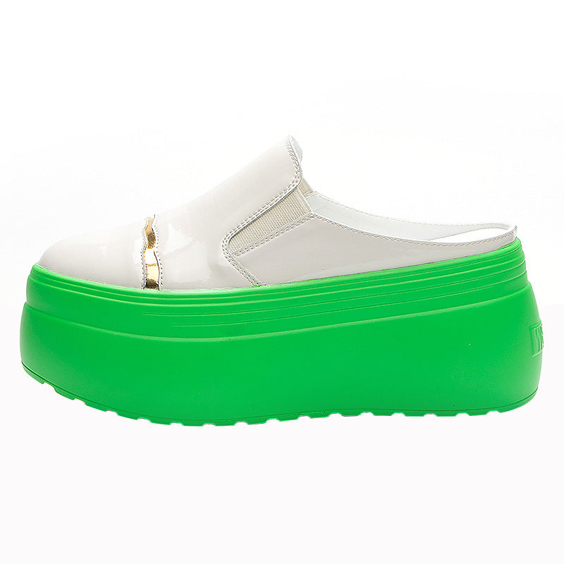 Women's Summer Closed Toe Green Bottom Trendy Slippers