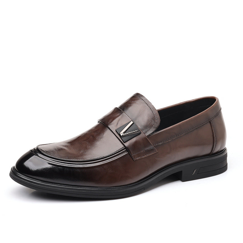 Men's Cowhide Business Genuine Pointed Formal Fashion Leather Shoes
