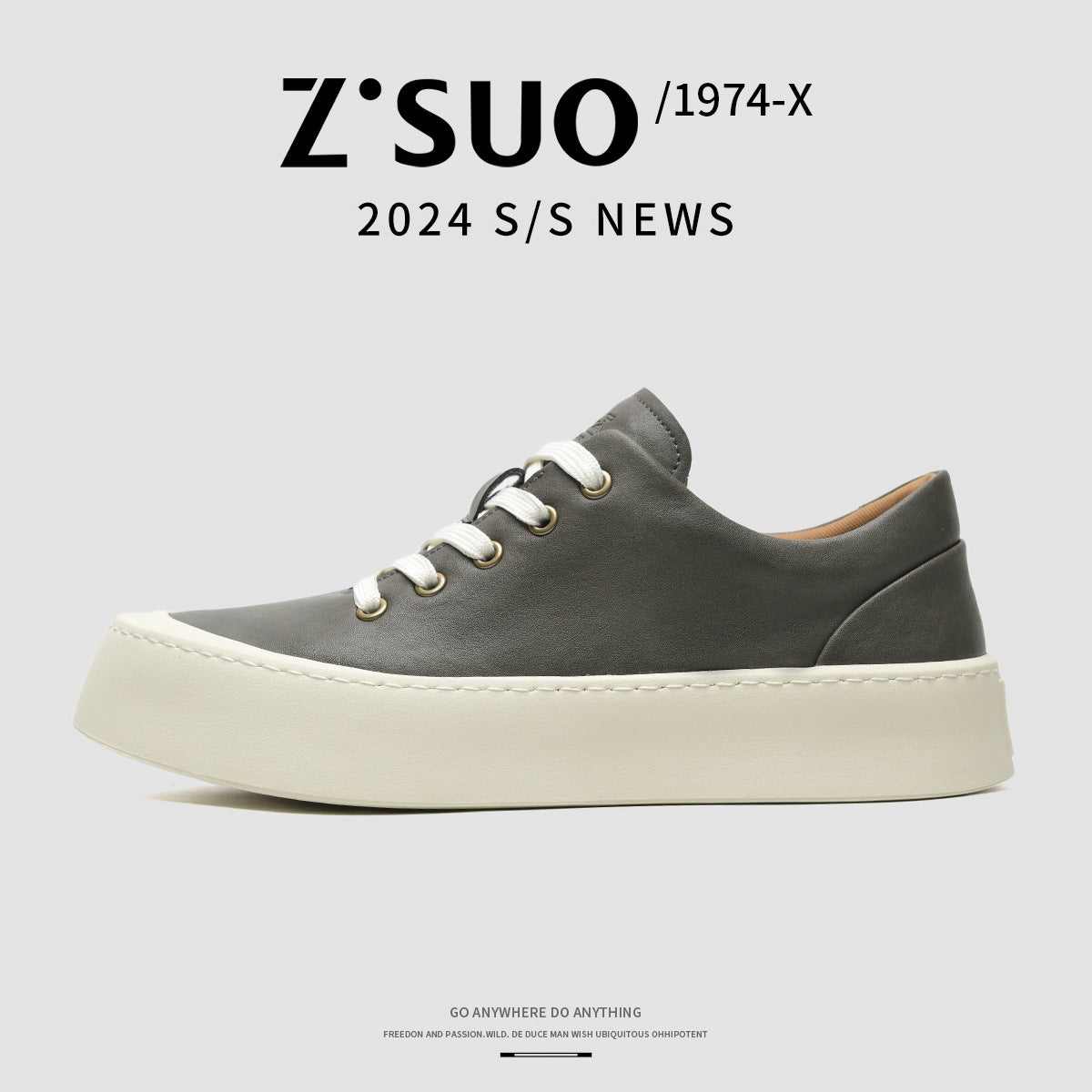 Men's Korean Style Simple Thick Fashionable White Casual Shoes