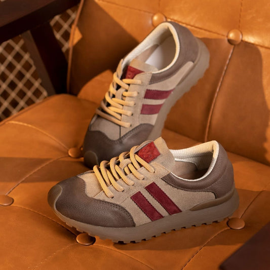 Men's Round Head Leisure Soft Bottom Genuine Sneakers