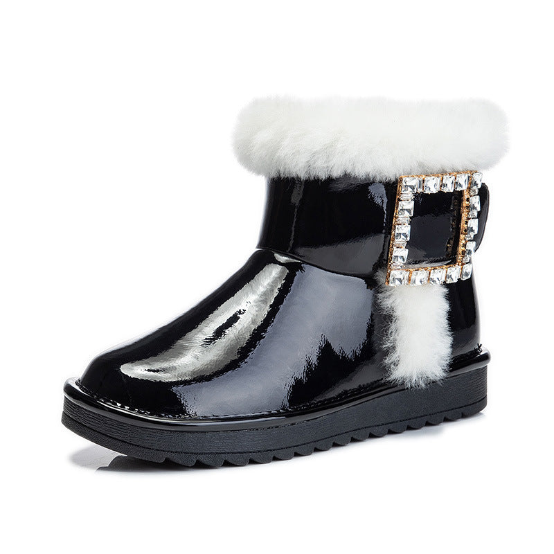 Wool Female Lady Waterproof Cotton Warm With Snow Boots