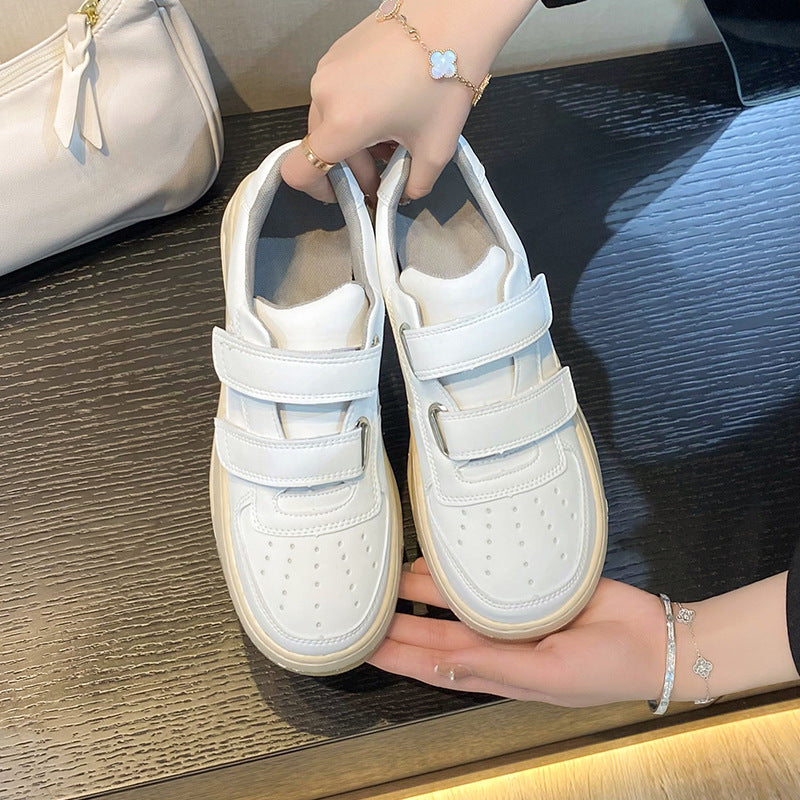 Women's Nana Velcro Smiley Face White Thick Casual Shoes