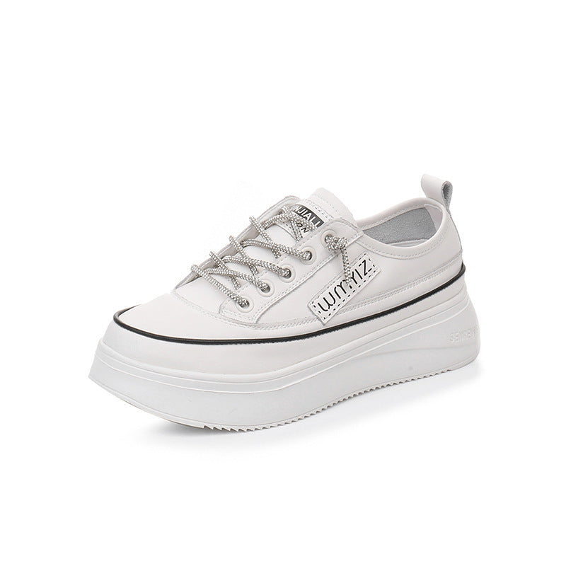 Women's & Men's Four White Front Fashion Thick Bottom Men's Shoes