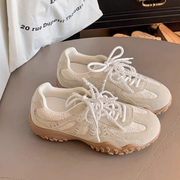 Women's Platform Pearl Retro Daddy Height Increasing Sneakers