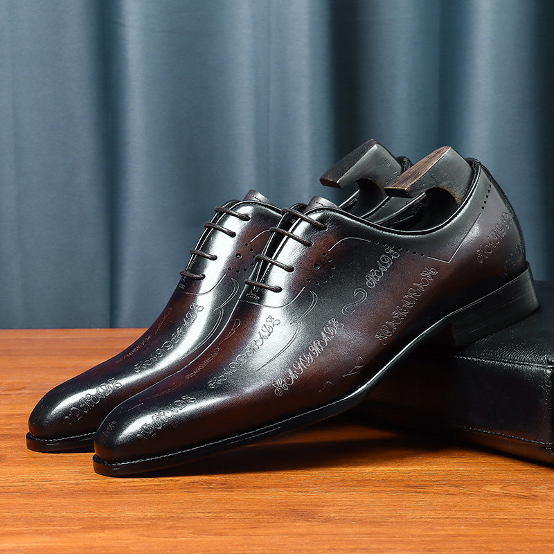 Men's Genuine Business Formal British Wedding Bridegroom Leather Shoes