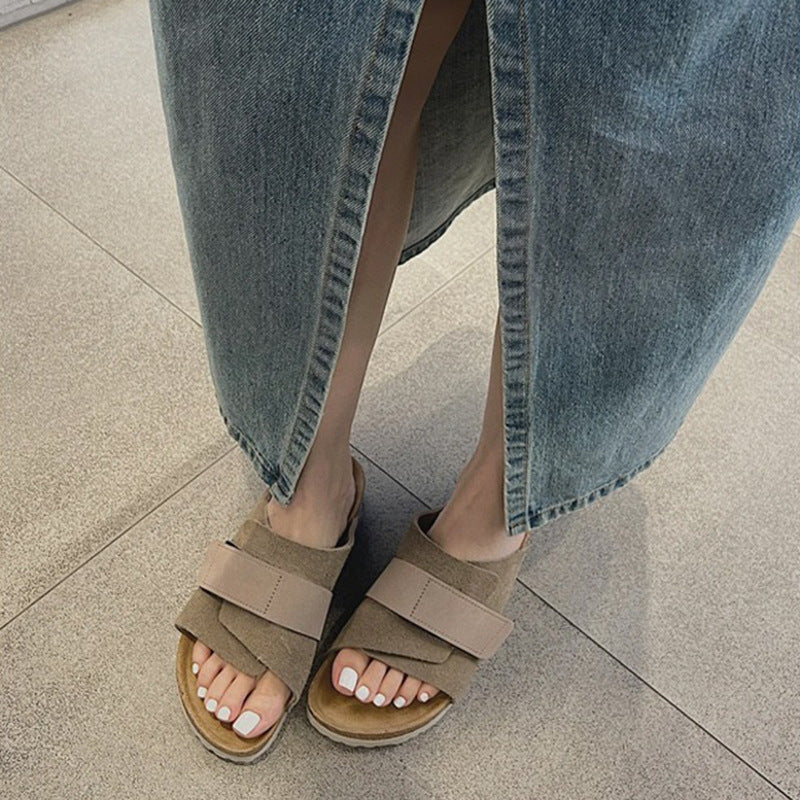 Women's & Men's Genuine Cork Sole Summer Outer Wear Slippers