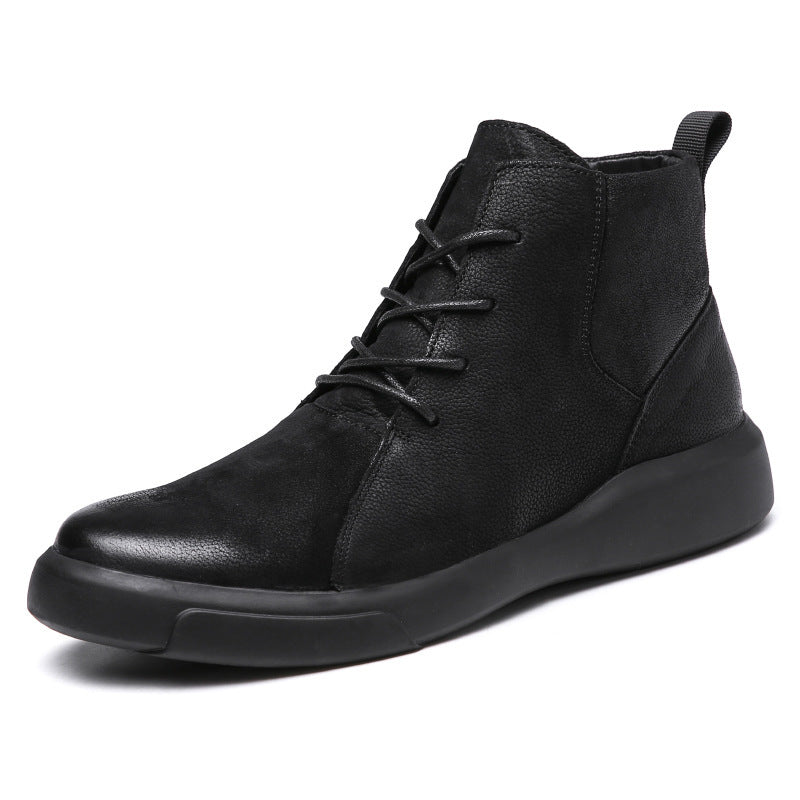Men's Black High Top British Style Working Boots