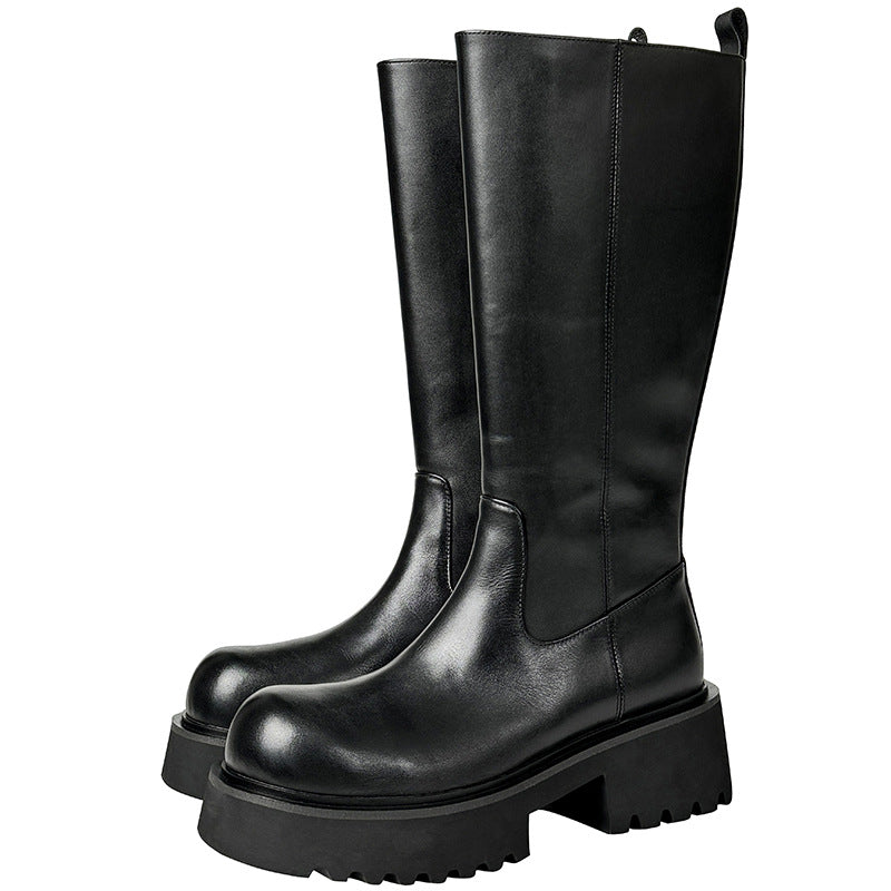 Men's Big Head Raise The Bottom High Leg British Boots
