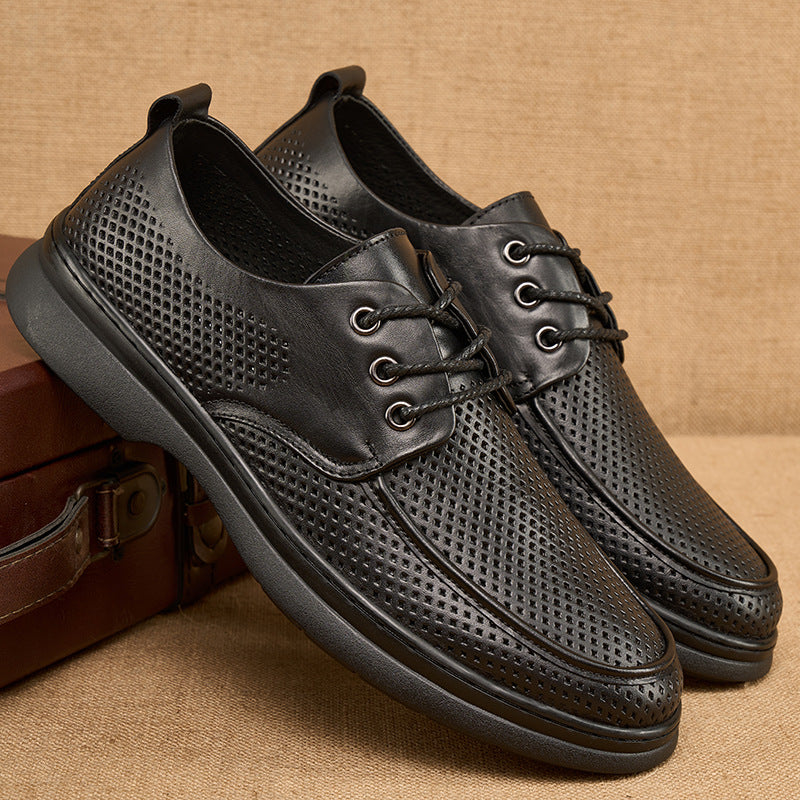 Men's Mesh Breathable Summer Pumps Rubber Soft Leather Shoes