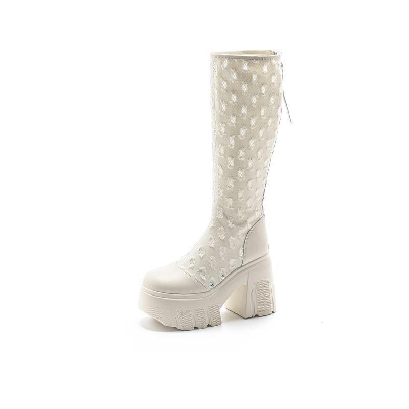 Long Knight Platform Skinny Thick High Sandals