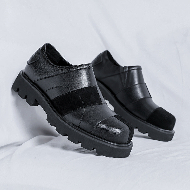 Men's Formal Color Matching British Trend Hight Leather Shoes