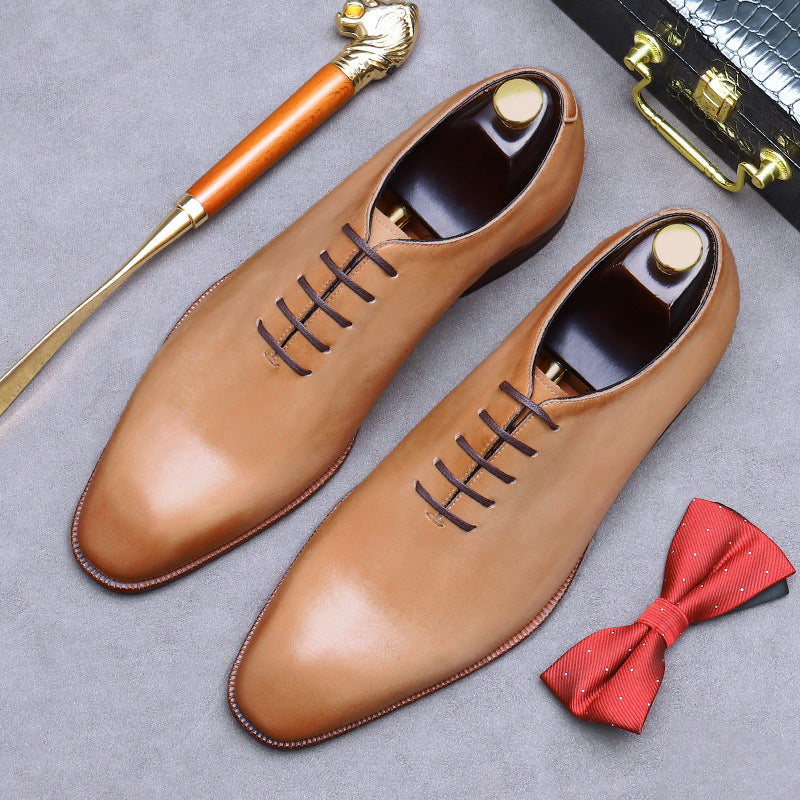 Men's Promotion Whole Business Lining Cowhide Formal Wear British Leather Shoes