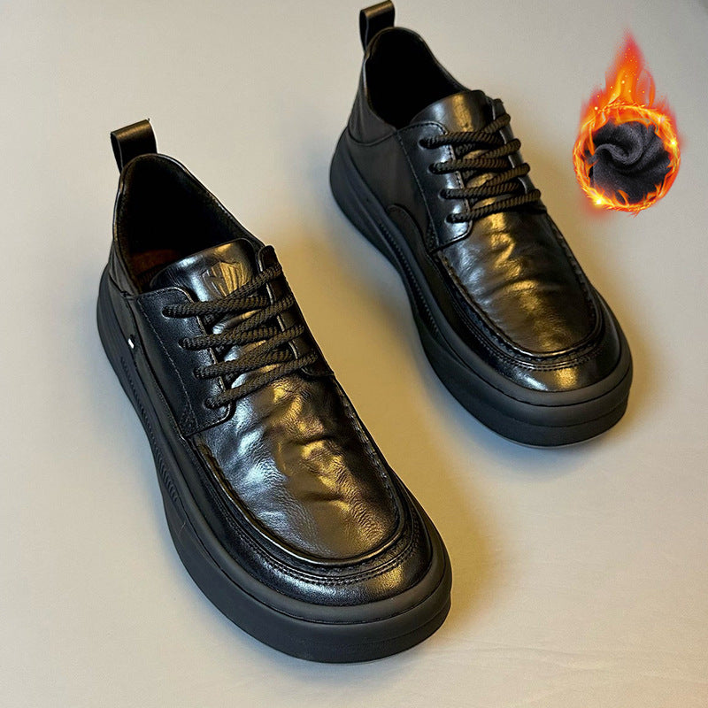 Men's Trendy British Style Plus Veet Soft Men's Casual Leather Shoes