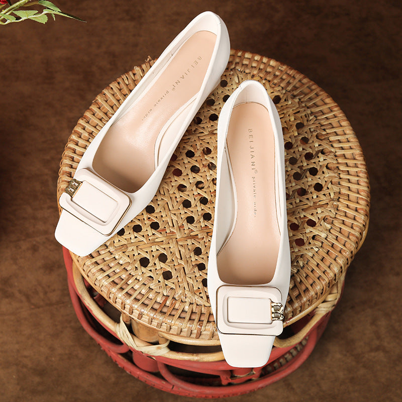 Women's Pumps Chunky Square Toe Dress Comfortable Women's Shoes