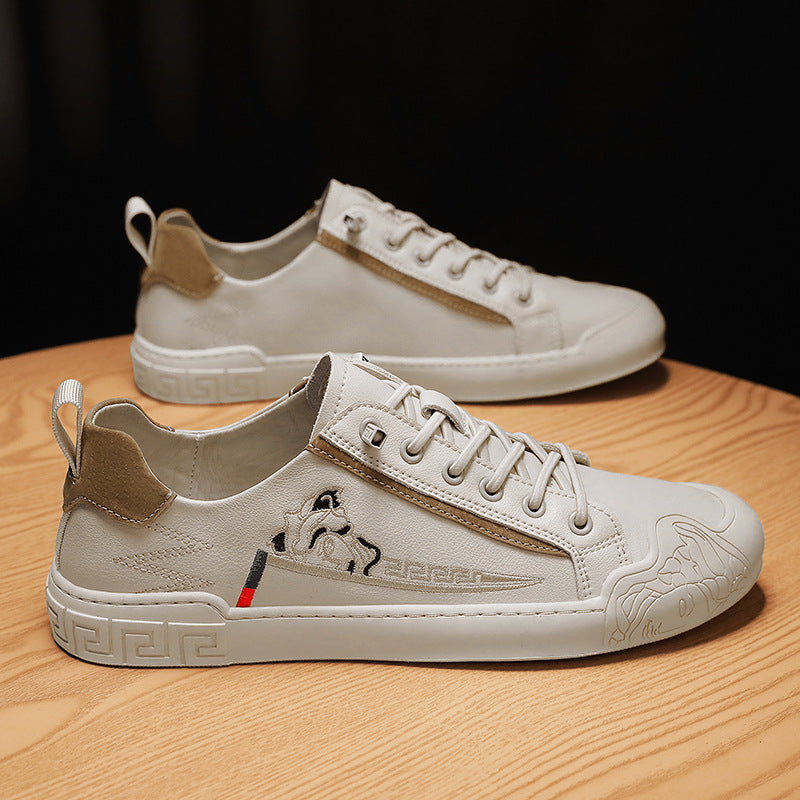 Men's Trendy Fashion Breathable Board Four White Casual Shoes