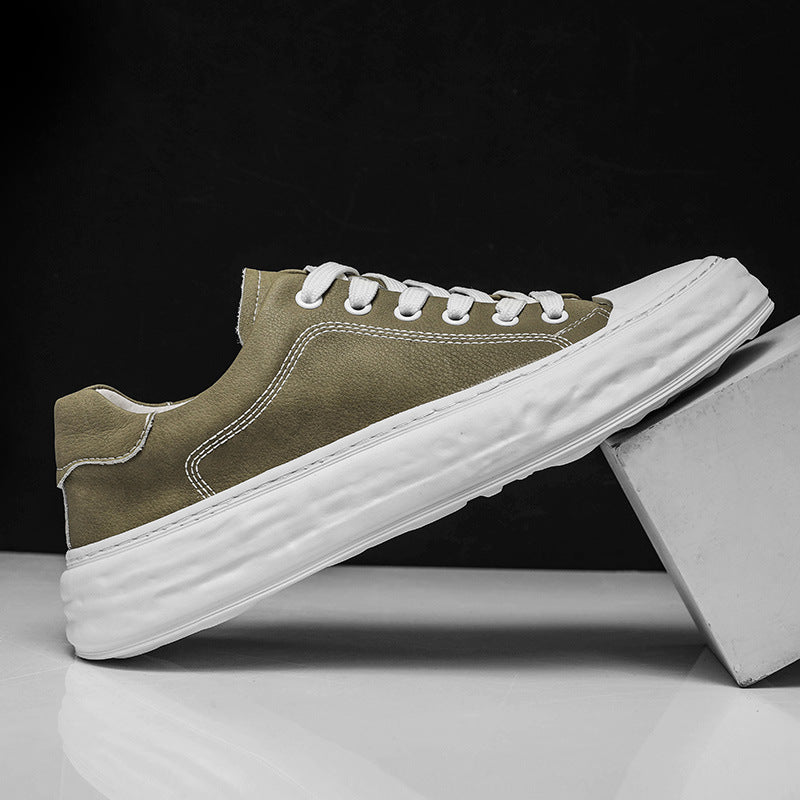 Men's Genuine Cowhide Board Versatile Single-layer Live Casual Shoes