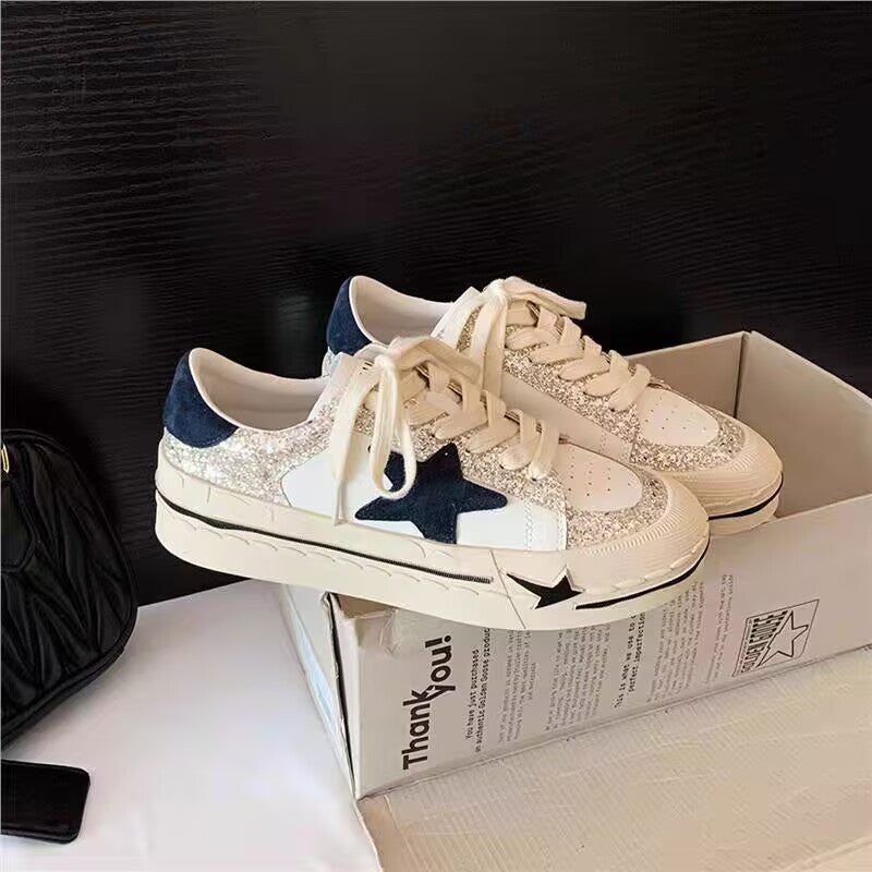 Women's Hight Increasing Board White Korean Style Women's Sports Shoes