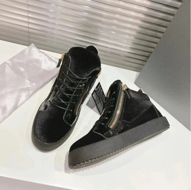 Women's Sports Trendy Double Zipper Design Round Women's Casual Shoes