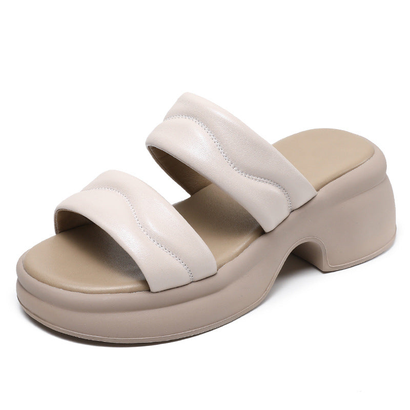 Women's Genuine Thick-soled Summer Outer Wear Feeling Slippers