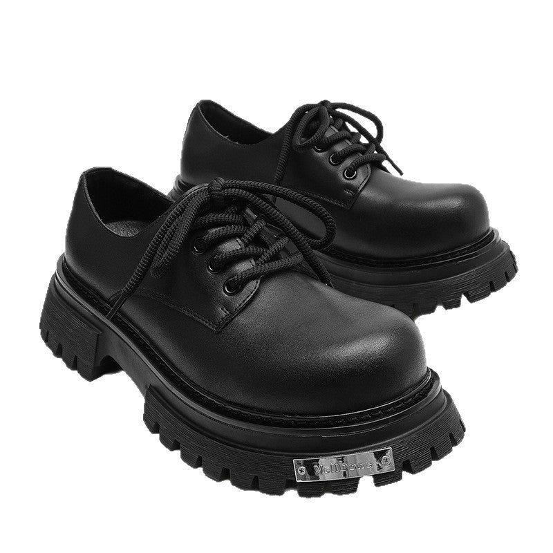 Men's Height Increasing Polished Punk Big Head High-grade Leather Shoes
