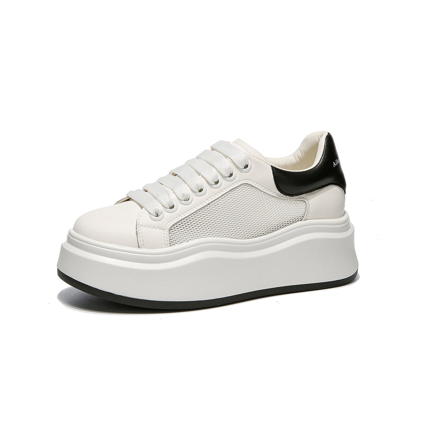 Women's Bottom Inner Height Increasing Board Spring Genuine Mcqueen Wave White Casual Shoes