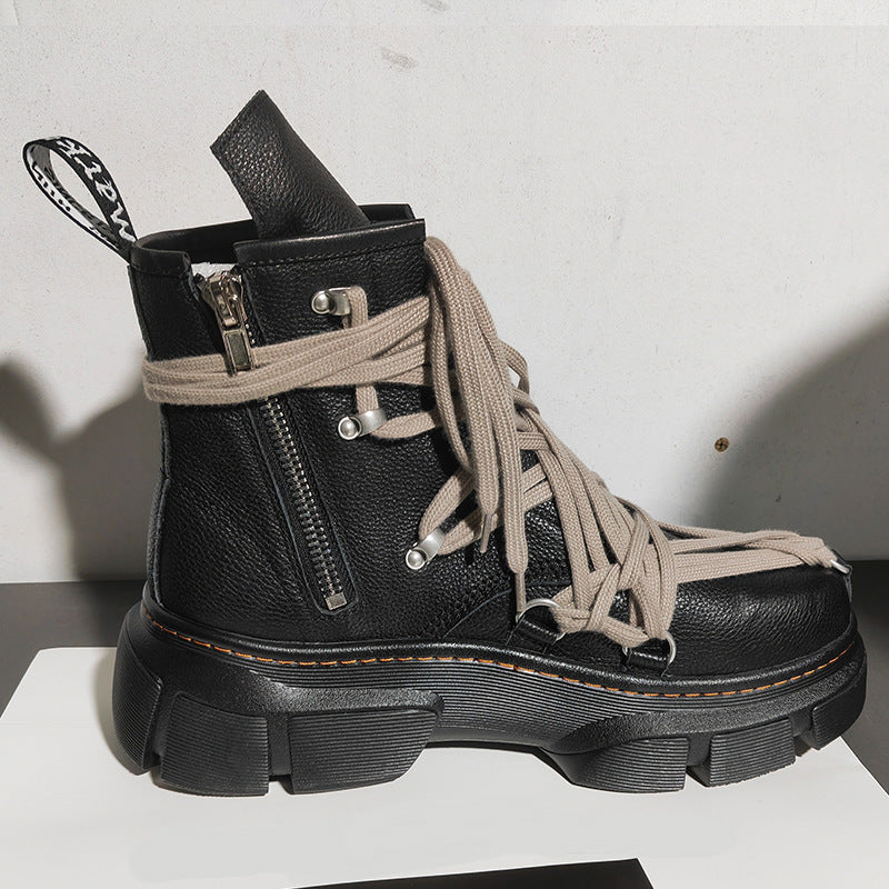 Men's Genuine High Version Popular Handsome Dark Style Sneakers