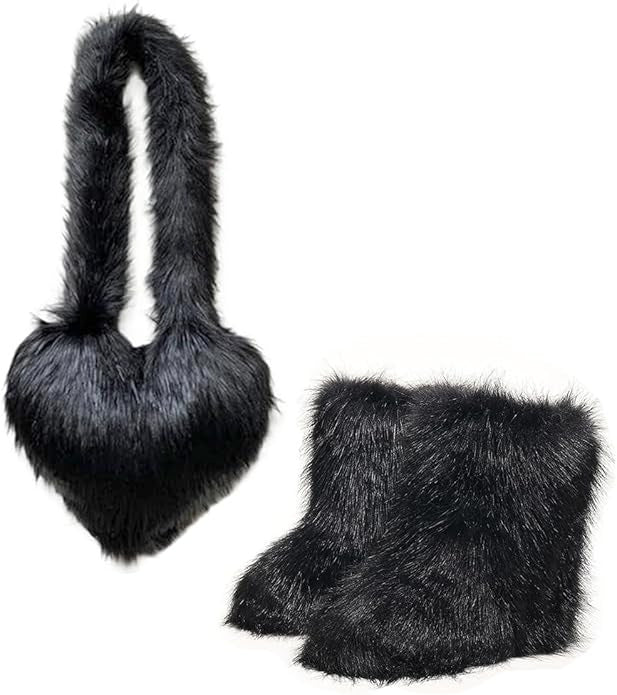 Children's Hot Fried Street Fur Length Plush Bag Snow Boots