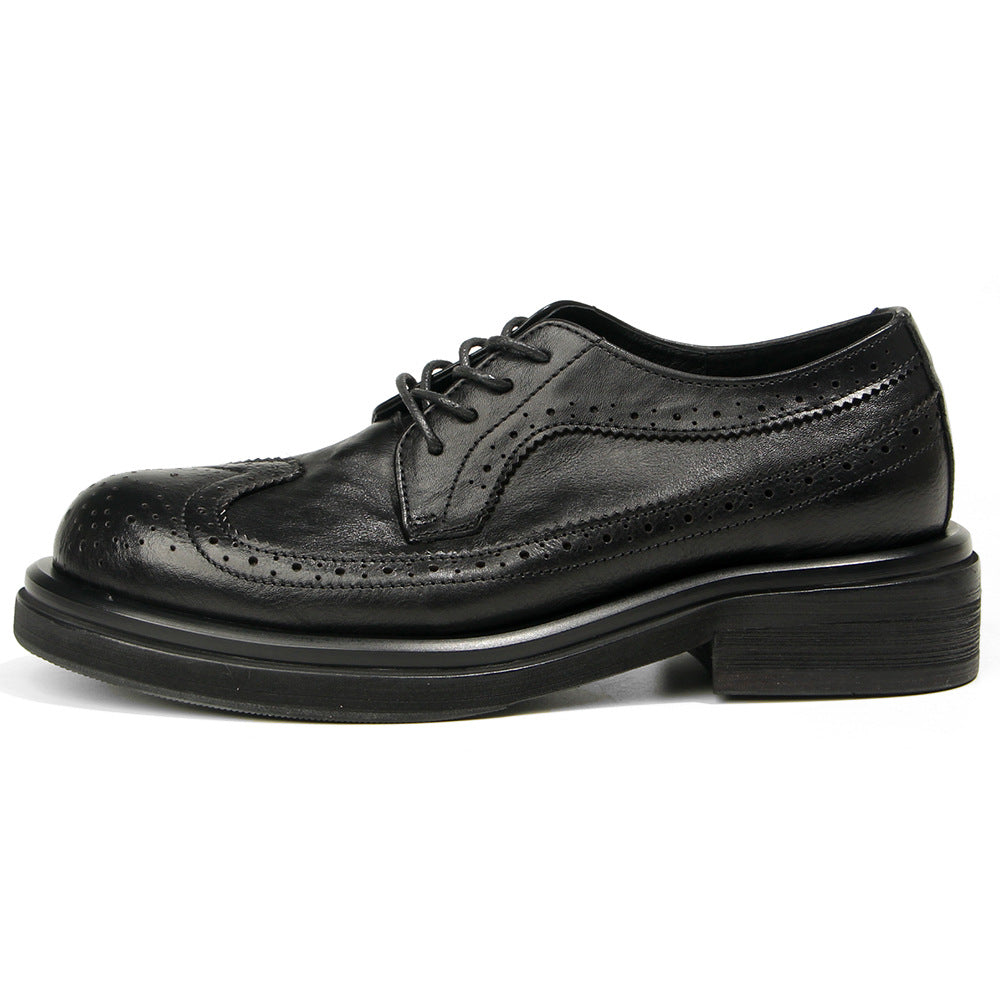 Men's British Fashion First Layer Cowhide Retro Leather Shoes