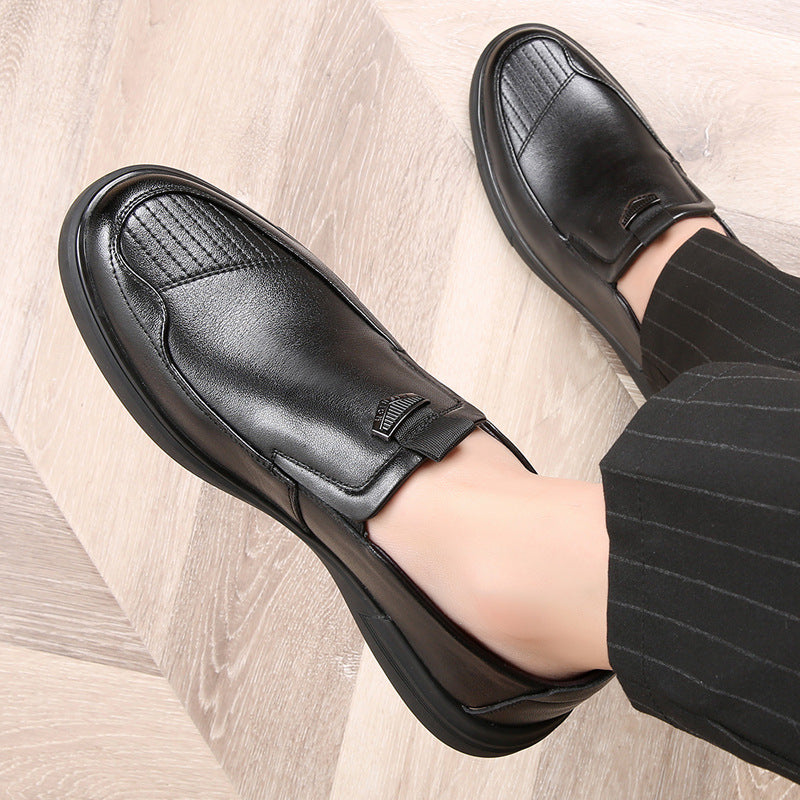 Men's First Layer Kraft Soft Surface Bottom Slip Leather Shoes