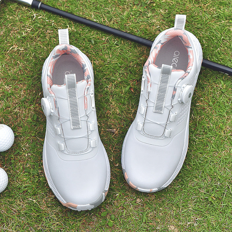 Women's & Men's Golf Couple Comfortable Waterproof Automatic Knob Sneakers