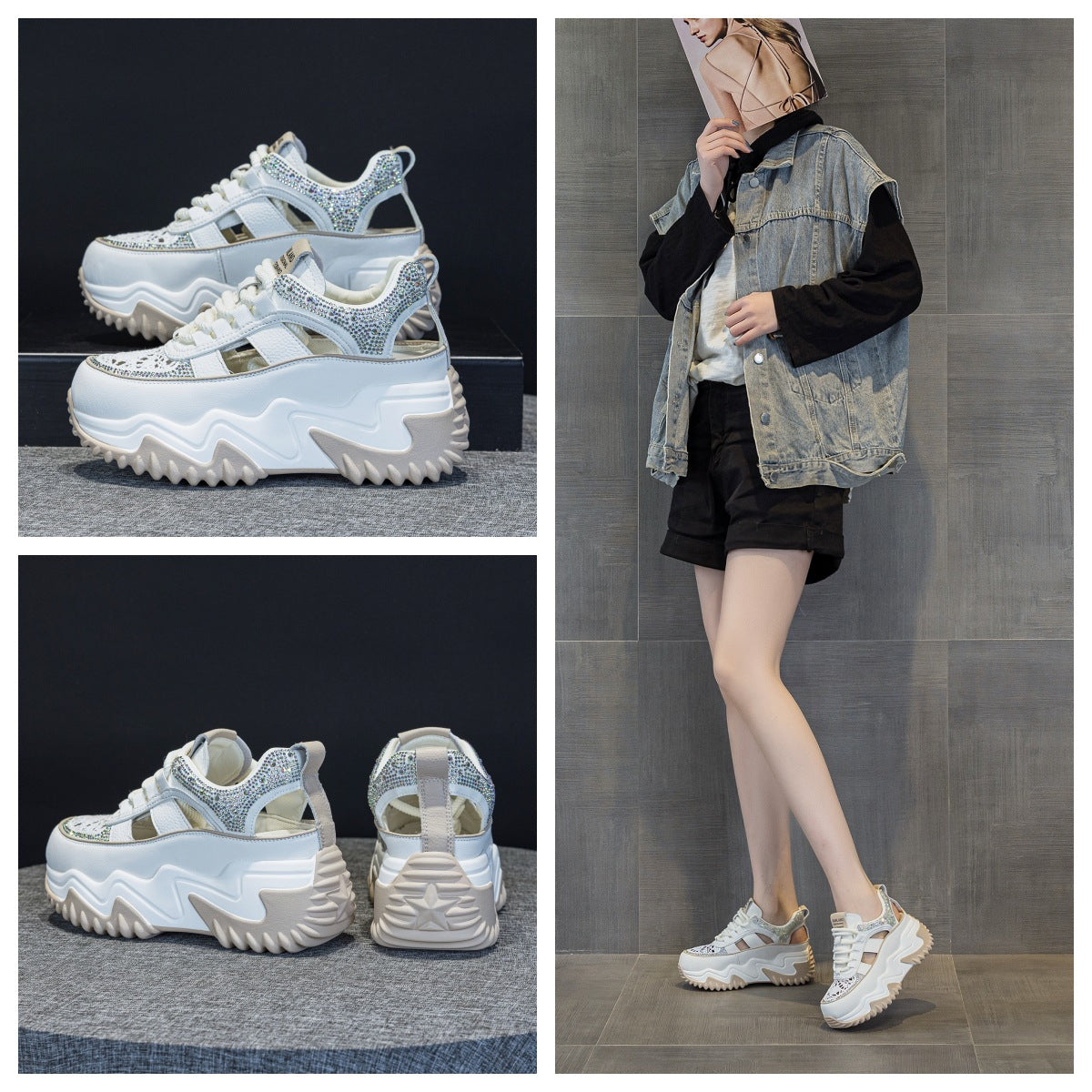 Unique New Comfortable Hollow Daddy Source Sandals