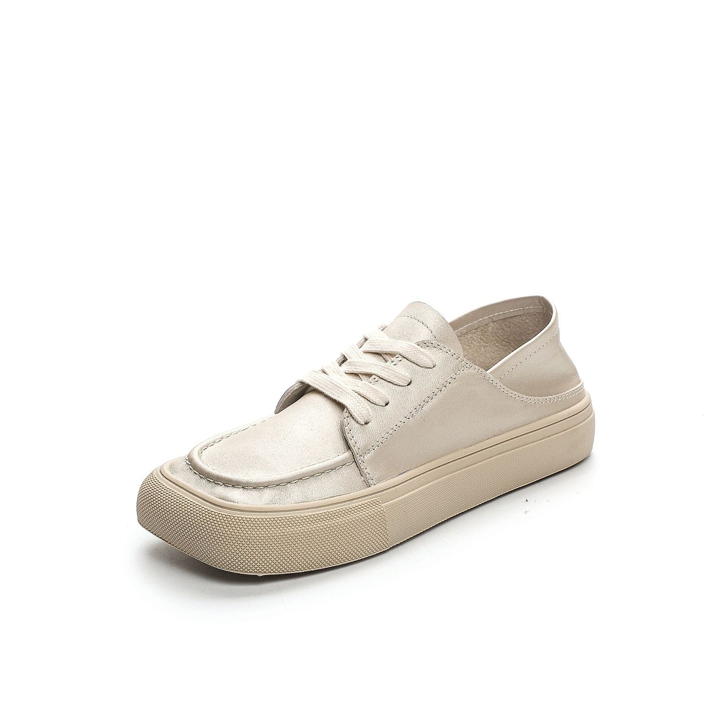 Women's Cowhide Small Single-layer Soft Bottom Slip On Casual Shoes
