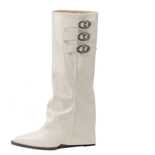 Toe Height Increasing Insole Knight Belt Wedge Pants Leg Super Boots