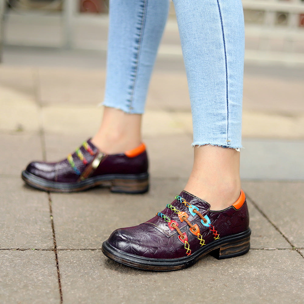 Women's Colorful Ropes Rainbow Color Ethnic Print Women's Shoes