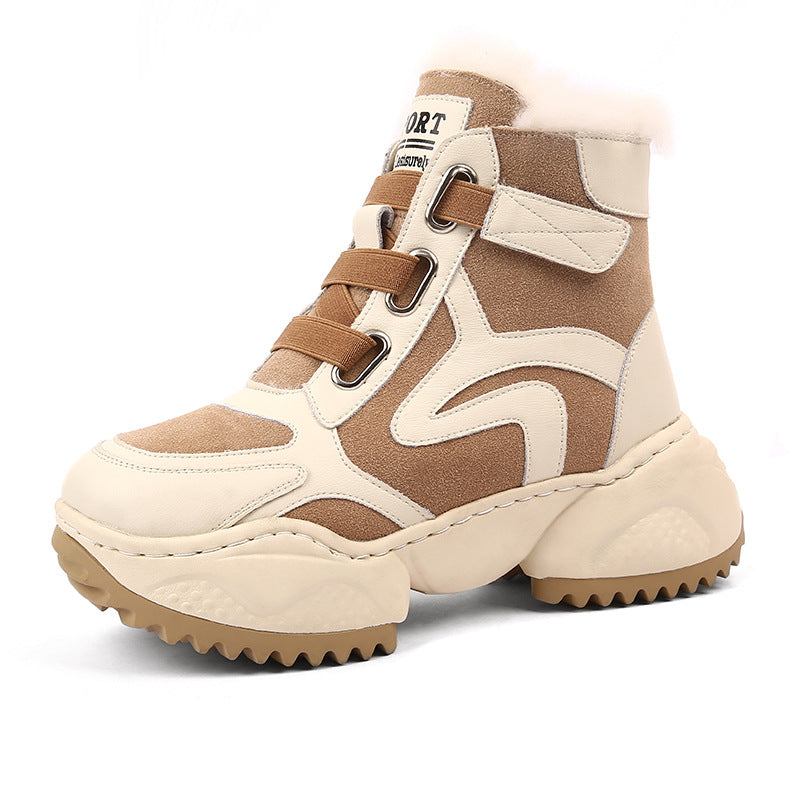 Women's Fleece-lined Thick Winter Bottom Warm Keeping Snow Boots
