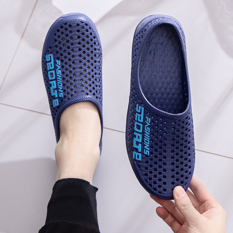 Travel Hole Plastic Two-way Half Beach Sandals